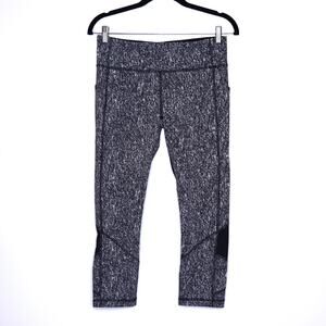 LULULEMON Inspire Crop II Legging Crystalline Multi Black Mesh Active Women's 8